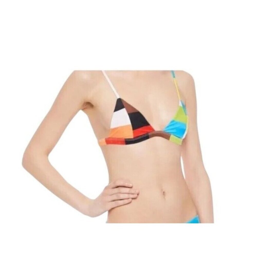Mara Hoffman Women's‎ XL Astrid Rainbow Multi Triangle Bikini Top NWT UPF 50+